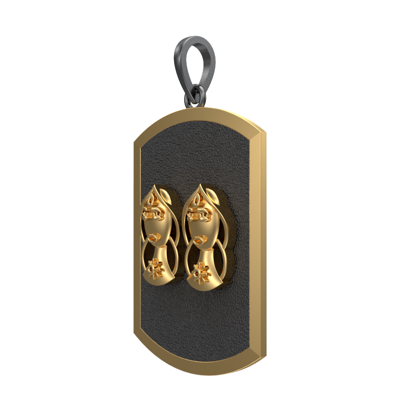 Gemini Zodiac, Constellation Pendant with 18kt Gold & Black Ruthenium Plating on Brass.