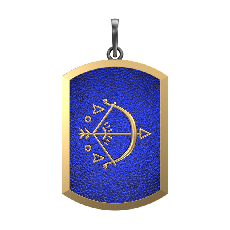 Sagittarius Zodiac, Constellation Pendant with 18kt Gold & Black Ruthenium Plating on Brass.