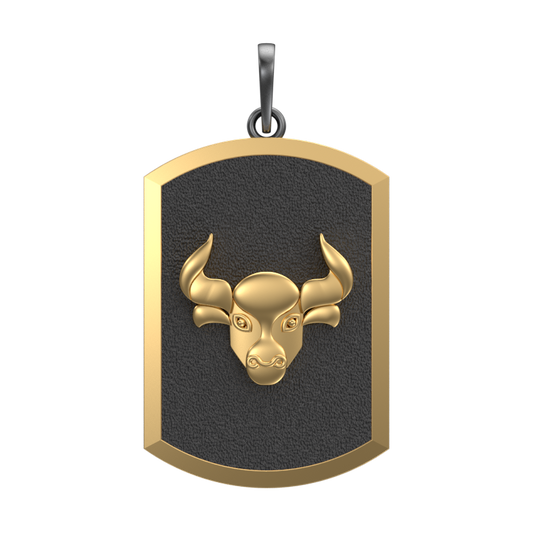 Taurus Zodiac, Constellation Pendant with 18kt Gold & Black Ruthenium Plating on Brass.