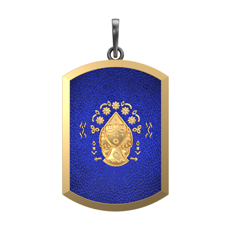 Virgo Zodiac, Constellation Pendant  with 18kt Gold Plating & Enamel on Brass.