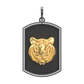 Tiger Luxe, Wild Pendant with CZ Diamonds, 18kt Gold & Black Ruthenium Plating on Brass.