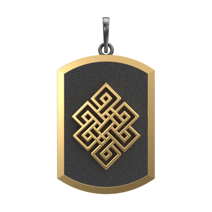 Infinity, Spiritual Pendant with 18kt Gold & Black Ruthenium Plating on Brass.