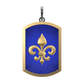 Fleur di lis, Spiritual Pendant with 18kt Gold & Black Ruthenium Plating on Brass.