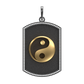 Ying Yang Luxe, Spiritual Pendant with CZ Diamonds, 18kt Gold & Black Ruthenium Plating on Brass.